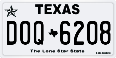 TX license plate DOQ6208