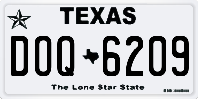 TX license plate DOQ6209