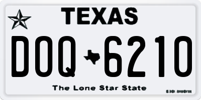TX license plate DOQ6210