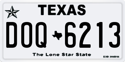 TX license plate DOQ6213