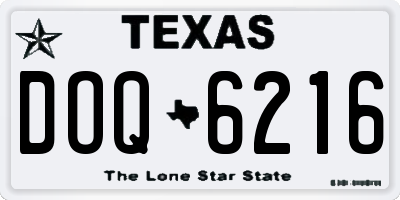 TX license plate DOQ6216