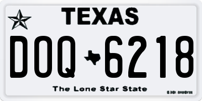 TX license plate DOQ6218