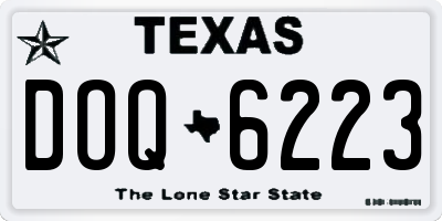 TX license plate DOQ6223