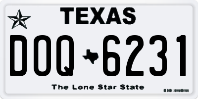 TX license plate DOQ6231