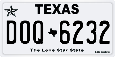 TX license plate DOQ6232