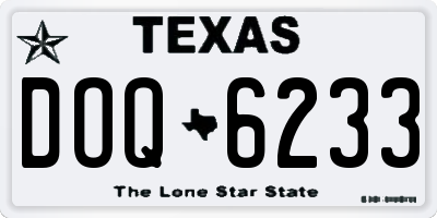 TX license plate DOQ6233