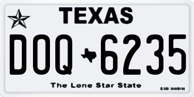 TX license plate DOQ6235
