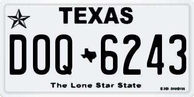 TX license plate DOQ6243