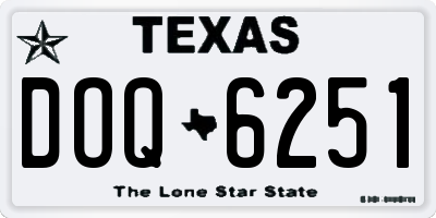 TX license plate DOQ6251