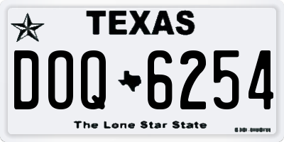 TX license plate DOQ6254