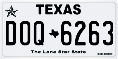 TX license plate DOQ6263