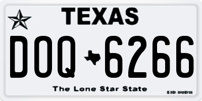 TX license plate DOQ6266