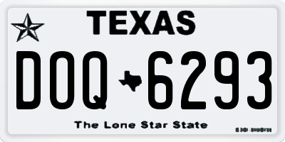 TX license plate DOQ6293