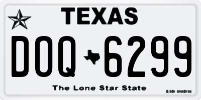 TX license plate DOQ6299