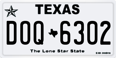 TX license plate DOQ6302