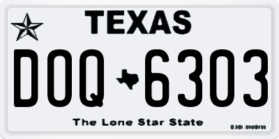 TX license plate DOQ6303