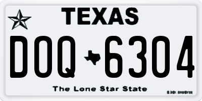 TX license plate DOQ6304