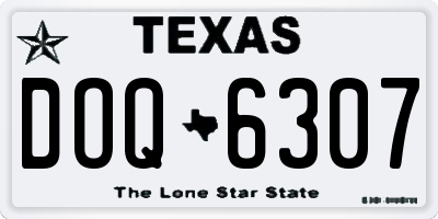 TX license plate DOQ6307