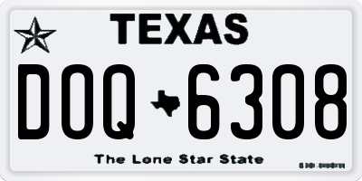 TX license plate DOQ6308