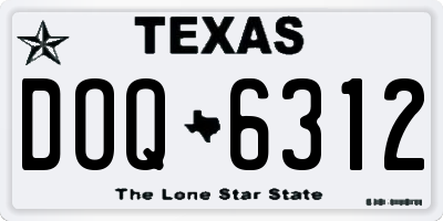 TX license plate DOQ6312