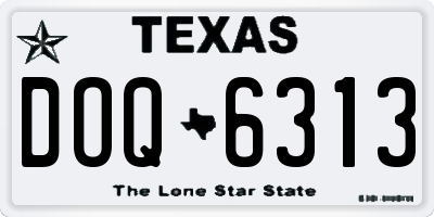 TX license plate DOQ6313