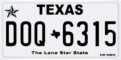 TX license plate DOQ6315