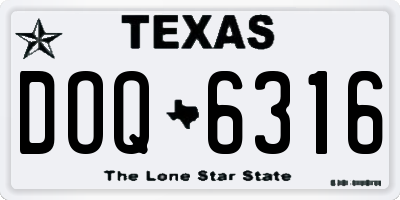 TX license plate DOQ6316