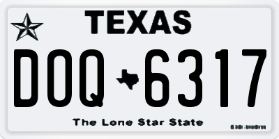 TX license plate DOQ6317