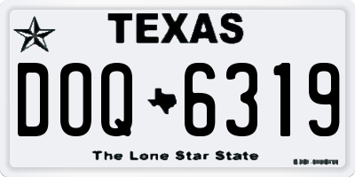 TX license plate DOQ6319