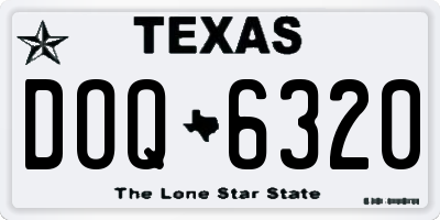 TX license plate DOQ6320