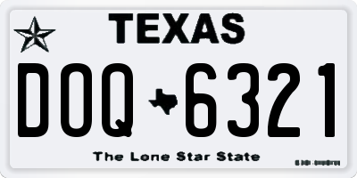 TX license plate DOQ6321