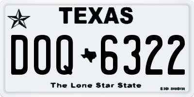 TX license plate DOQ6322