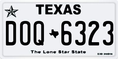TX license plate DOQ6323