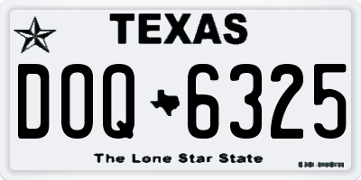 TX license plate DOQ6325
