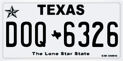 TX license plate DOQ6326