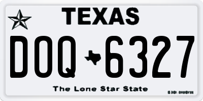 TX license plate DOQ6327