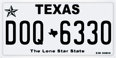 TX license plate DOQ6330