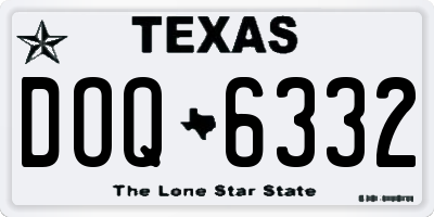 TX license plate DOQ6332