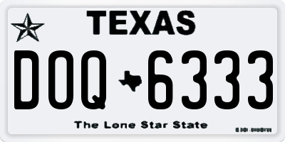 TX license plate DOQ6333