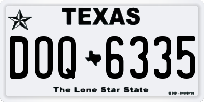 TX license plate DOQ6335