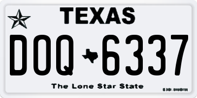 TX license plate DOQ6337