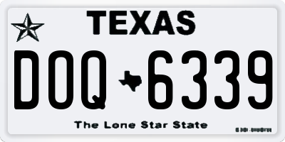 TX license plate DOQ6339