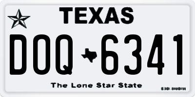 TX license plate DOQ6341