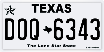 TX license plate DOQ6343