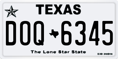 TX license plate DOQ6345