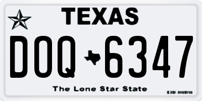 TX license plate DOQ6347