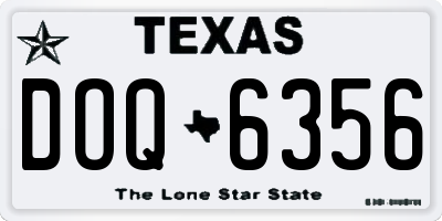 TX license plate DOQ6356