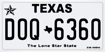 TX license plate DOQ6360