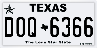TX license plate DOQ6366