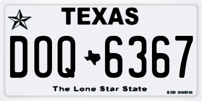 TX license plate DOQ6367